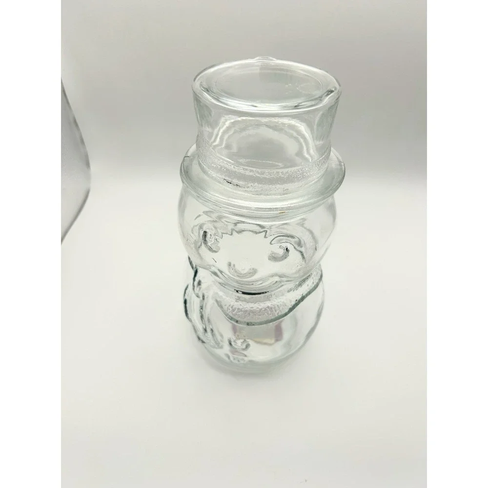Christmas Snowman Apothecary Clear Glass Small 7.5